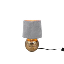 Luminosa Lighting Luminosa Sophia Modern Table Lamp With Round Tapered Shade Gold Grey Shade - Uk Stock - thumbnail 1