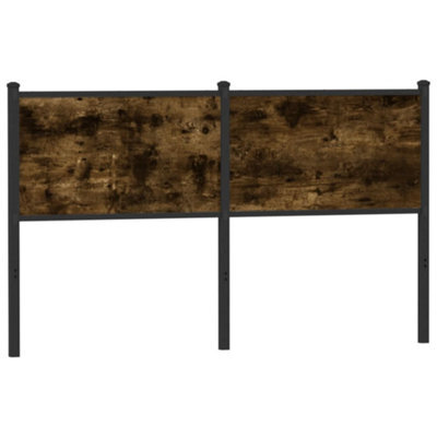 Berkfield Headboard Smoked Oak 150 Cm Engineered Wood And Steel - image 1