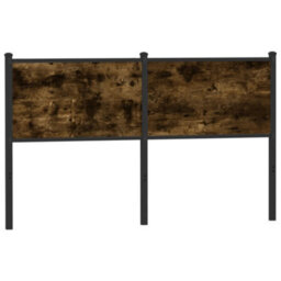 Berkfield Headboard Smoked Oak 150 Cm Engineered Wood And Steel - thumbnail 1