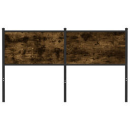 Berkfield Headboard Smoked Oak 150 Cm Engineered Wood And Steel - thumbnail 3