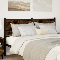 Berkfield Headboard Smoked Oak 150 Cm Engineered Wood And Steel - thumbnail 2