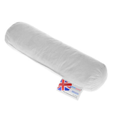 "Homescapes Duck Feather Bolster Cushion Pad  Inserts 30 X 9 Cm (12 X 3.5"") Inner, Filler With 100% Cotton Down Proof Cover" - image 1