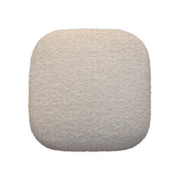 Artisan Furniture Solid Wood Boucle Cream Square Footstool - thumbnail 8
