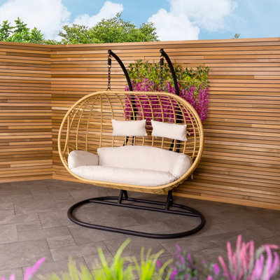Charles Bentley Double Hanging Swing Chair Seat H196 X D117 X W167Cm Natural - image 1