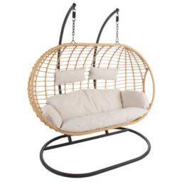 Charles Bentley Double Hanging Swing Chair Seat H196 X D117 X W167Cm Natural - thumbnail 4