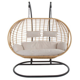 Charles Bentley Double Hanging Swing Chair Seat H196 X D117 X W167Cm Natural - thumbnail 5