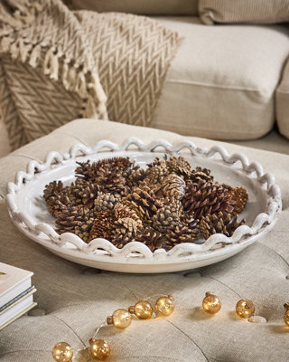 Dibor Ceramic Wave Potpourri Dish, 40 Cm Crackle Glaze Decorative Bowl For Fruit And Centrepieces - image 1