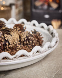 Dibor Ceramic Wave Potpourri Dish, 40 Cm Crackle Glaze Decorative Bowl For Fruit And Centrepieces - thumbnail 3