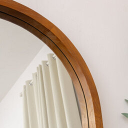 Melody Maison Dark Wood Framed Arched Wall & Leaner Mirror - 60Cm X 140Cm - thumbnail 2