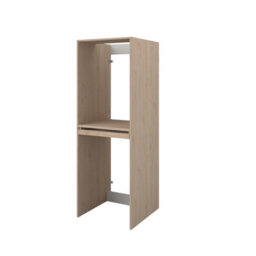 Parisot Stacked Laundry Or Utility Room Storage Unit For Washing Machines Or Dryer With Cupboards - White Oak Effect - thumbnail 2