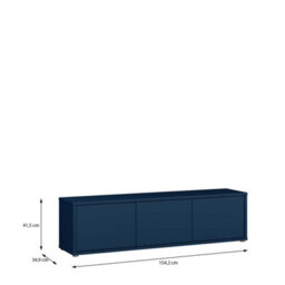 Furniture To Go Alice Springs Wide Tv Cabinet With 3 Doors Push-To-Open In Night Blue - thumbnail 7