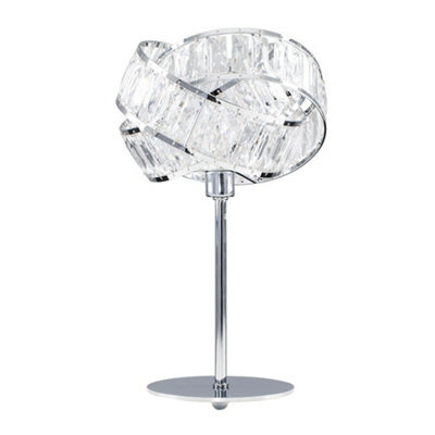 Valuelights Hudson Polished Chrome And Clear Acrylic Jewel Intertwined Rings Design Table Lamp - image 1