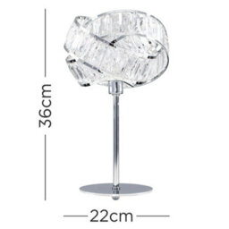 Valuelights Hudson Polished Chrome And Clear Acrylic Jewel Intertwined Rings Design Table Lamp - thumbnail 8