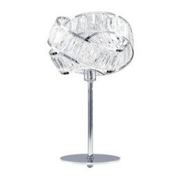 Valuelights Hudson Polished Chrome And Clear Acrylic Jewel Intertwined Rings Design Table Lamp - thumbnail 1
