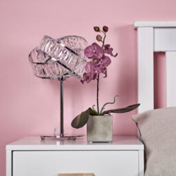 Valuelights Hudson Polished Chrome And Clear Acrylic Jewel Intertwined Rings Design Table Lamp - thumbnail 5