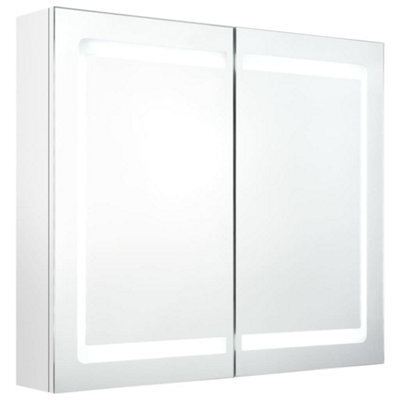 Berkfield Stylish Led Bathroom Mirror Cabinet Shining White 80X12X68 Cm - image 1