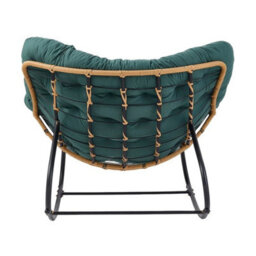 Dark Green Seat Cushion Small Size Chair Rocking Chair Reclining Chair Bird Nest Rattan Balcony Home Leisure Lazy Sofa - thumbnail 5