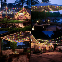 Ollny Solar Crystal Ball Fairy String Lights 12M 100 Led With 8 Modes Waterproof Design For Gazebo Wedding Tree Party Decorations - thumbnail 9