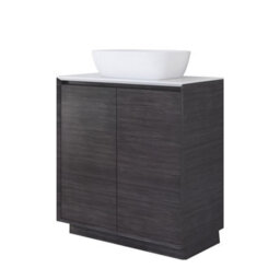 Plum&clay Matterhorn Dark Oak Floor Standing Bathroom Vanity Unit With White Countertop (W)750mm (H)850mm - thumbnail 2