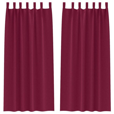 Berkfield Modern Curtains With Curtains 2 Pcs Wine Red 260 X 140 Cm Polyester - image 1