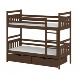 Arte Adas Dark Chocolate 90 X 190Cm Bunk Bed With Storage - Foam/bonnell Mattresses Included - thumbnail 1