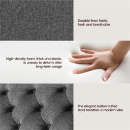 Yaheetech Ottoman Bench With Storage Dark Grey - thumbnail 5