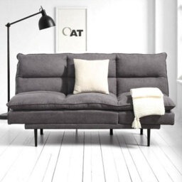 OAT Home Sennen Fabric Cushion Style Clic Clac 3 Seater Sofa Bed - Charcoal Grey - thumbnail 3