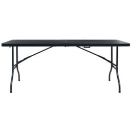 Walplus Folding Garden Table Black 180X75X72 Cm Hdpe Imitation Rattan - thumbnail 2