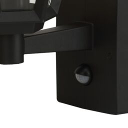 GoodHome Radley Fixed Matt Black Pir Motion Sensor Outdoor Lantern Wall Light 25W - thumbnail 4