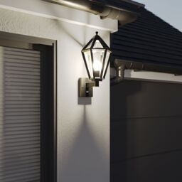 GoodHome Radley Fixed Matt Black Pir Motion Sensor Outdoor Lantern Wall Light 25W - thumbnail 5
