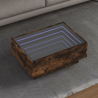 Berkfield Coffee Table With Led Smoked Oak 70X50X30 Cm Engineered Wood - image 1