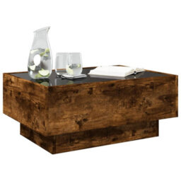 Berkfield Coffee Table With Led Smoked Oak 70X50X30 Cm Engineered Wood - thumbnail 5