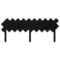 Berkfield Bed Headboard Black 196X3X80.5 Cm Solid Wood Pine - thumbnail 4