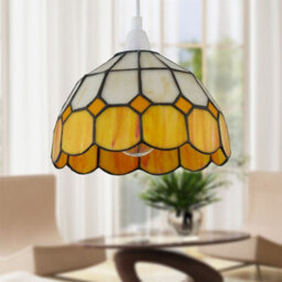 First Choice Lighting Set Of 2 Oxford - Amber Tiffany Easy Fit Pendant Shades - thumbnail 7