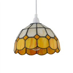 First Choice Lighting Set Of 2 Oxford - Amber Tiffany Easy Fit Pendant Shades - thumbnail 2