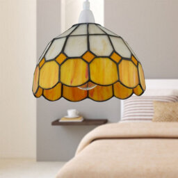 First Choice Lighting Set Of 2 Oxford - Amber Tiffany Easy Fit Pendant Shades - thumbnail 6