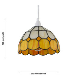 First Choice Lighting Set Of 2 Oxford - Amber Tiffany Easy Fit Pendant Shades - thumbnail 8