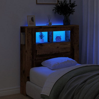 Berkfield Led Headboard Old Wood 100X18.5X103.5 Cm Engineered Wood - image 1