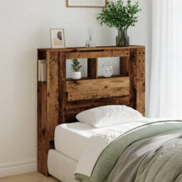 Berkfield Led Headboard Old Wood 100X18.5X103.5 Cm Engineered Wood - thumbnail 4