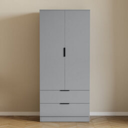 Lassic Vida Designs Trega Grey 2 Door 2 Drawer Wardrobe Hanging Rail, Shelves & Smooth Glide Drawers, (H)1700mm X (W)760mm X (D)530mm - thumbnail 2