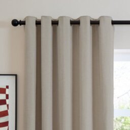 furn. Furn Soft Chenille Blackout Eyelet Curtain Pair, Natural, (W) 168 X (D) 229Cm - thumbnail 6
