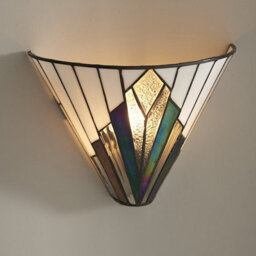 Luminosa Lighting Luminosa Astoria 1 Light Indoor Wall Uplighter Tiffany Style Glass, E14 - thumbnail 3