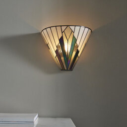 Luminosa Lighting Luminosa Astoria 1 Light Indoor Wall Uplighter Tiffany Style Glass, E14 - thumbnail 2