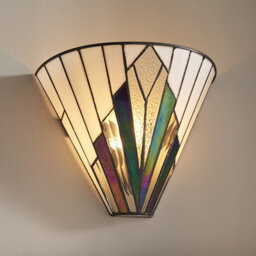 Luminosa Lighting Luminosa Astoria 1 Light Indoor Wall Uplighter Tiffany Style Glass, E14 - thumbnail 4