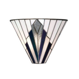 Luminosa Lighting Luminosa Astoria 1 Light Indoor Wall Uplighter Tiffany Style Glass, E14 - thumbnail 1