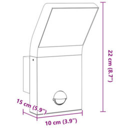 Walplus Outdoor Led Wall Light With Sensor Black Die-Cast Aluminium - thumbnail 9