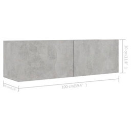 Berkfield Tv Cabinets 4 Pcs Concrete Grey 100X30X30 Cm Engineered Wood - thumbnail 8