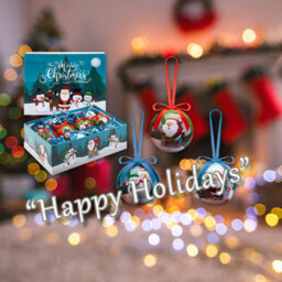 Christmas Bauble Decoration Fun Santa Boxed  12 Piece 7.5Cm Bauble Set Santa - thumbnail 4