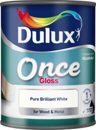 Dulux Once Pure Brilliant White Gloss Interior Metal & Wood Paint, 750Ml - thumbnail 2