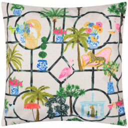 Furn. Palm Royale Club Printed Outdoor Polyester Filled Cushion - thumbnail 1